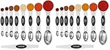 Magnetic Measuring Spoons Set (9-Piece), Stainless Steel Cooking Spoons Measuring Spoons for Dry and Liquid Ingredients (Pack of 2)