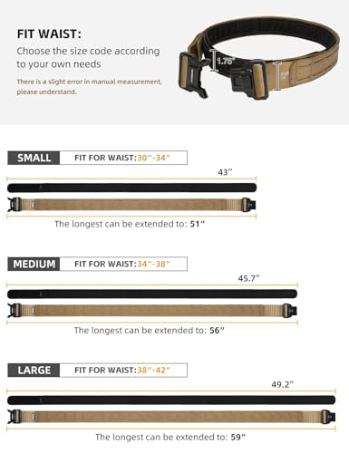 Image of IDOGEAR 2 Inch Belt MOLLE for Men with 1.75 inch Inner Belt Nylon Duty Quick Release Metal Buckle Belts Hook-and-Loop Laser-cut