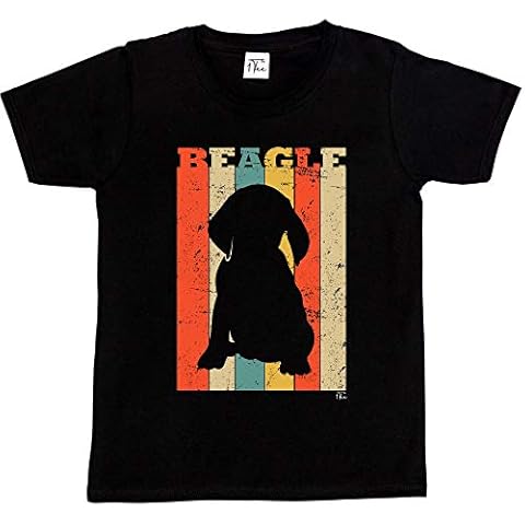 1Tee Boys Beagle Dog T-Shirt Black Cover
