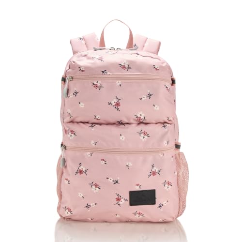 Image of High Sierra Everclass Backpack - Travel or Work Laptop Bookbag with 360 Reflectivity, Dual Water Bottle Pockets & Fits Laptops Up To 15.6 inch, One Size, FLORAL /SOFT PINK