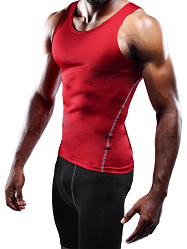 Image of NELEUS Men's 3 Pack Athletic Compression Under Base Layer Sport Tank Top