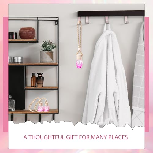 Image of 20 Pieces Hanging Car Air Freshener Gradient Pink Diffuser Bottles Empty Glass Perfume Refillable Essential Oil Aromatherapy Diffuser Pendant for Auto Interior Accessories(Skull Style)