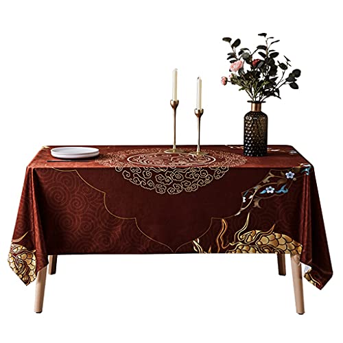 Mantel rectangular para mantel clásico chino, festival, vacaciones, retro, té chino, mantel (color: A, tamaño: 140 x 200 cm) (A 140 x 240 cm)