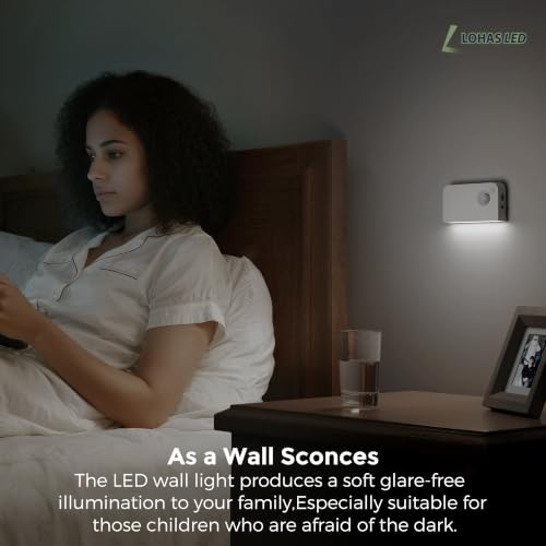 Image of L LOHAS LED Motion Sensor Night Light, Stair Lights Indoor, 1000mAh, 6 Pack