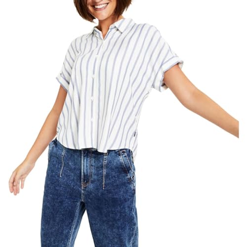 Tommy Jeans Short Sleeve Shirt Stapler Stripe/Harbor Blue Multi LG