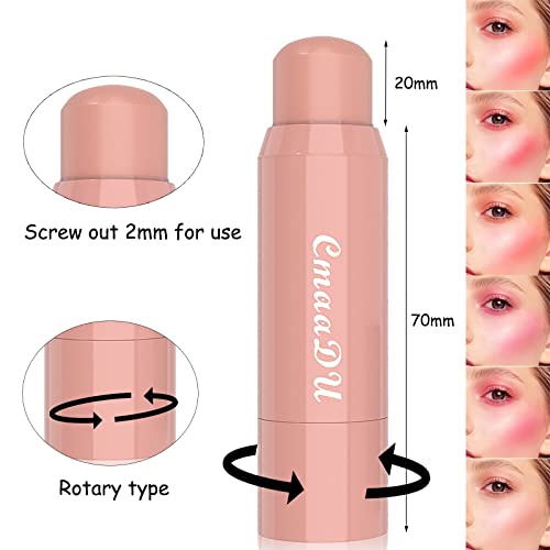 Cream Blush Stick,MEITREND 3-In-1 Cheek Blush & Lip Tint & Eyeshadow Buildable Lightweight Long-Wear Versatile Blusher For Cheeks Make Up Women Gift Natural Look(03) - Image 8