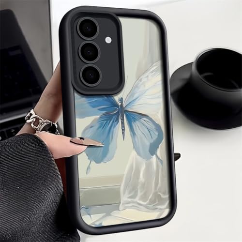 Coque Samsung S24 Ultra antichoc en silicone noir motif papillon