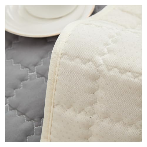 Housse de canapé d'angle gris clair 110x210 cm en dentelle - 3