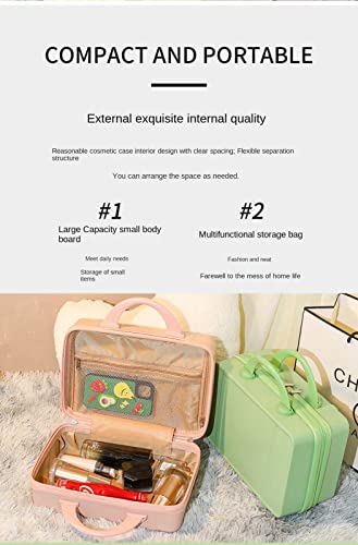 Small fresh suitcase luggage small lightweight retro cosmetic case 14 inch travel case(Honor Hei,14 inches)3