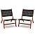 VINGLI Wooden Outdoor Chair, All-Weather Patio Seat with PE Woven Fabric, Adirondack Chair for Lawn, Balcony, Deck (2, Black and Brown)