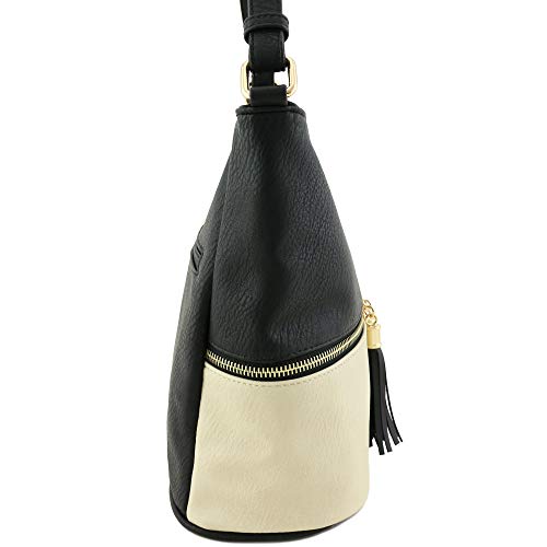 FashionPuzzle Lightweight Tassel Zipper Bucket Crossbody Bag3