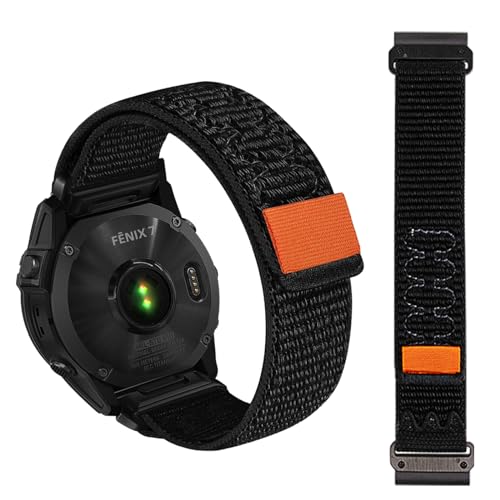 Bracelet de montre nylon noir outdoor pour séries Garmin Fēnix
