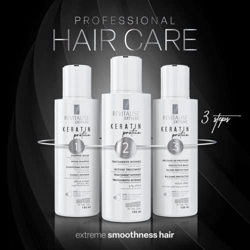 Revitalise Extreme Kit 3 Steps Keratin Protein Shampoo Treatment 100ML Professional Hair Protection Balm Hair Care - Image 4