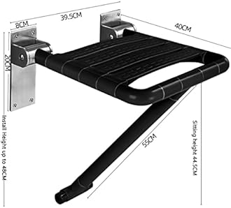 BAABJI Folding Shower Bench Seat - Wall-Mounted, Fold-Down Shower Seat for Elderly, Disabled, Pregnant Women