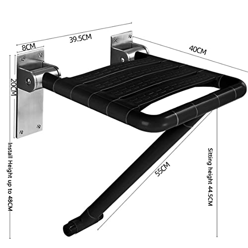 BAABJI Folding Shower Bench Seat - Wall-Mounted, Fold-Down Shower Seat for Elderly, Disabled, Pregnant Women
