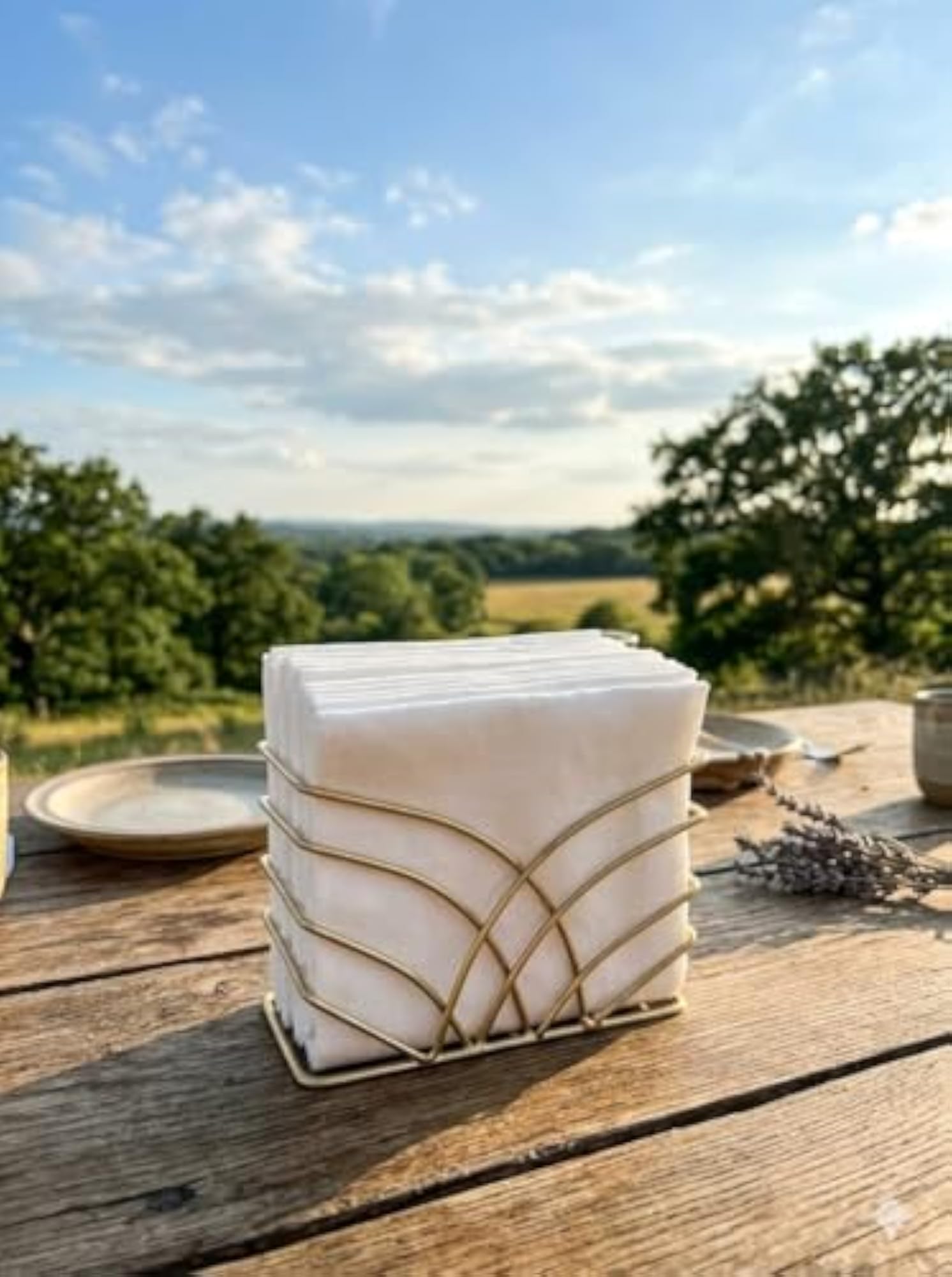 Modern Gold Plated Napkin Holder for Dining Table