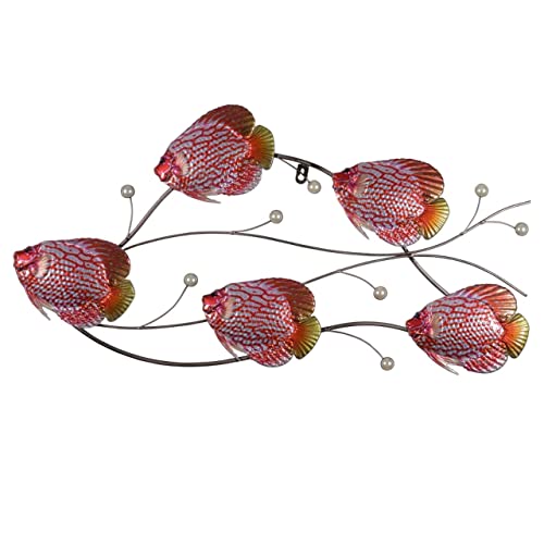 CIM Metall Wand-Deko - Rotes Meer Fisch 72cm - tierische 3D Wandbilder - Wandschmuck inkl. praktischer Wandbefestigung - lebhafte Wandskulptur