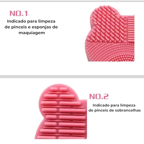 Limpador De Pincéis Esponjas De Maquiagem Em Silicone Com Tapete De Limpeza Ideal Para Remover Resíd