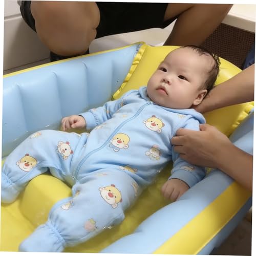 Bain bébé portable et isolant sous forme de bassine gonflable jaune