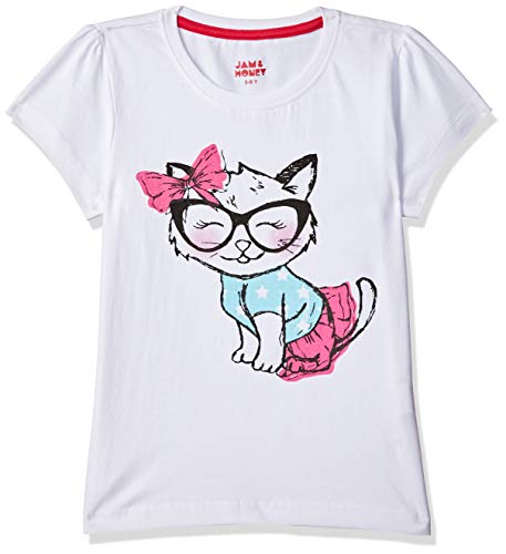 Image of Amazon Brand - Jam & Honey Girls 100% Cotton Printed Half Sleeves Regular Fit T-Shirt (Pack of 2)
