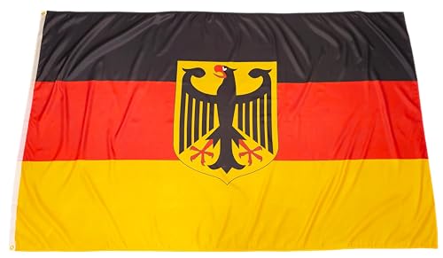 Fahne Flagge Deutschland mit Adler XXL DICKE QUALITÄT MIT 2 ÖSEN - 150 x 250 cm