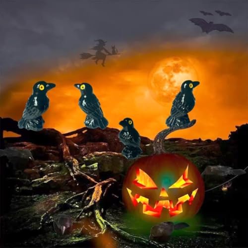 50 figuras de cuervo de resina en miniatura para decoración de Halloween y uso en eventos temáticos
