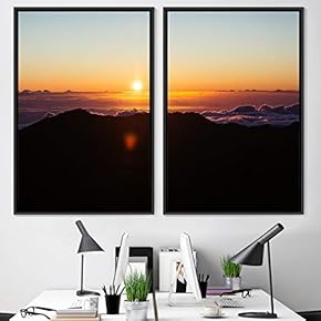 signwin 2 Piece Framed Canvas Wall Art Sunset...