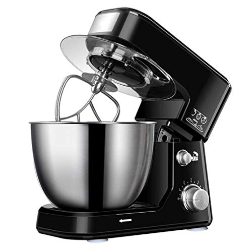 Handrührgerät Mit Ständer Und Schüssel, Stand Mixer Maschine Küchenmaschine Mixer 600W Knethaken Whisk Beater Spritzschutz 6-Gang-4 Liter
