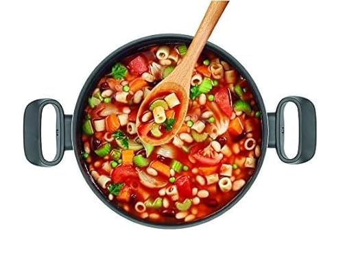 حلة للطهي تيمبو فليم مقاس 22 سم بمقابض طراز 220091022 من تيفال، حلة مطلية بالتيتانيوم غير اللاصق بتقنية ثيرمو سيجنال، لون أحمر