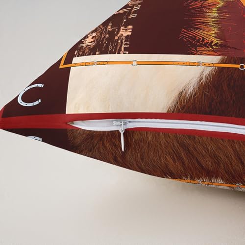 Housses de coussin motif fer à cheval orange fermeture éclair - 6