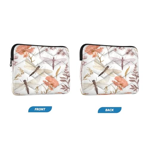 Funda para portátil de 13-14 pulgadas Dragonfly y flores miniatura 2