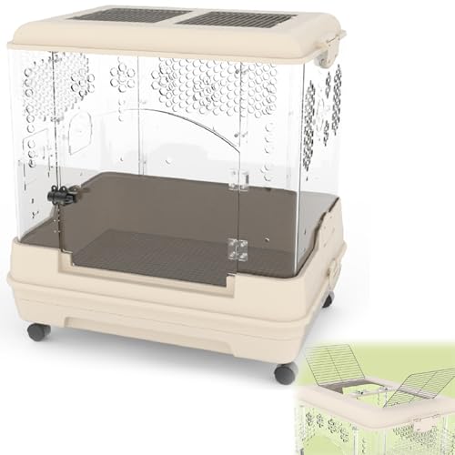26 Inch Transparente Jaula para Pájaros, Pajarera Interior con Techo Abierto Y Bandeja Extraíble Jaula De Aves Canarios para Loros(1pcs)