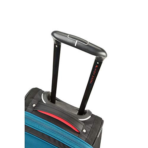 High Sierra Selway 34 Inch Drop Bottom Portable Wheeled Rolling Polyester Duffel Travel Bag with Recessed Telescoping Handle, Peacock