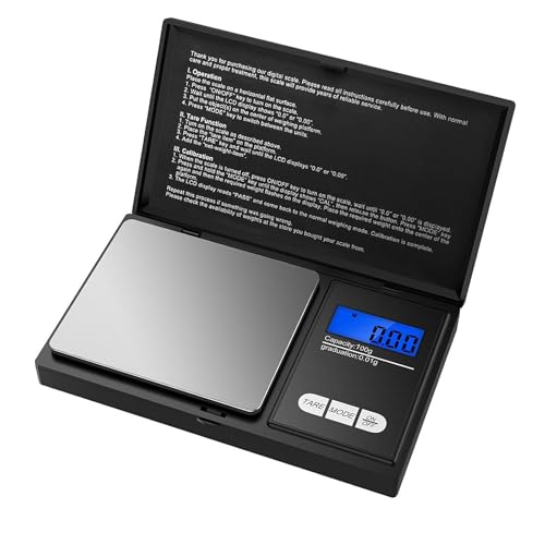 Lancoon Balanza Electrónica 100g x 0.01g Mini Balanza de Joyería Gramaje Caja de Herramientas Portátil de Alta Precisión Balanza de Pesaje de Joyería Miniatura de Bolsillo