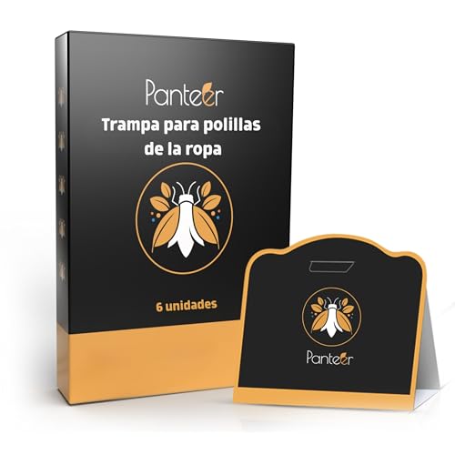Panteer SCHÄDLINGSMEISTER® Trampa para polillas de la ropa, 6 unidades, para feromonas de alta eficacia, contra polillas de la ropa, 6 unidades