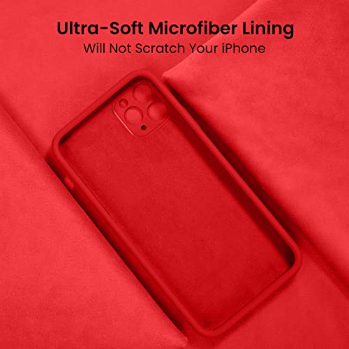 Image of FireNova Designed for iPhone 13 Pro Max Case, Silicone [Camera Protection] Phone Case, Soft Anti-Scratch Microfiber Lining Inside, 6.7 inch, Red