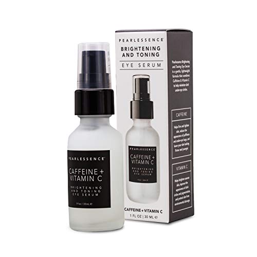 Pearlessence Brightening & Toning Eye Serum With (Caffeine + Vitamin C) – Helps Minimize Dark Under Eye Circles | Gentle Formula | Firms & Tightens | Made In Usa, Paraben Free & Cruelty Free (1 Oz) #TOP6