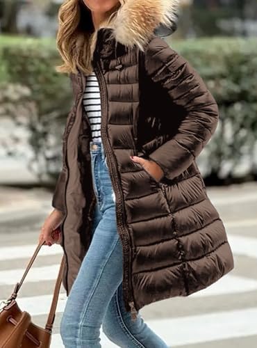 PRETTYGARDEN Women's Long Winter Puffer Coats Hooded Zip Up Thickened Parka Down Jackets Trendy Fashion Warm Outerwear - Image 4