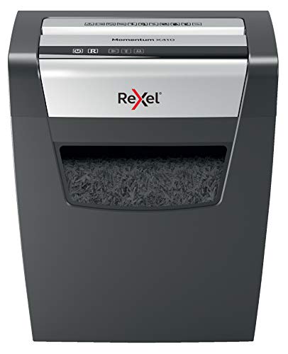 Rexel 2104571EU Momentum X410 - Destructeur de Documents Coupe Croisée Sécurité P4, Capacité 10 Feuilles, Corbeille 23 litres Amovible & Rexel 12 Feuilles...