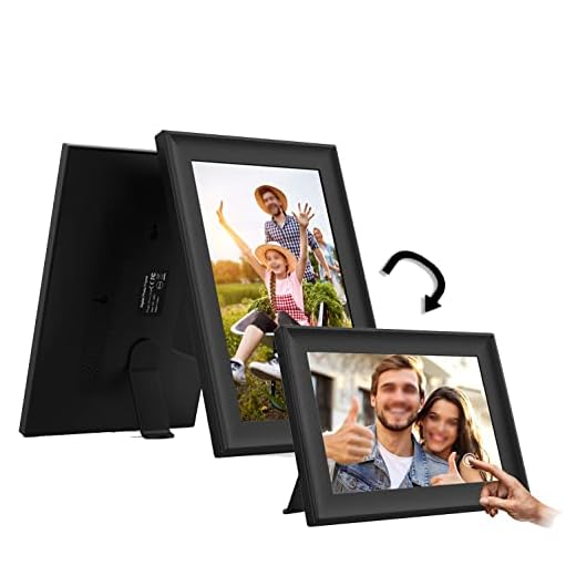 Digital fotoram Wifi 10,1 tum smart elektronisk bildram med 1920x1200 FHD IPS HD-pekskärm Automatisk rotation Inbyggd Dela foton/videor via frameo eller SD-kort 16GB minne svart
