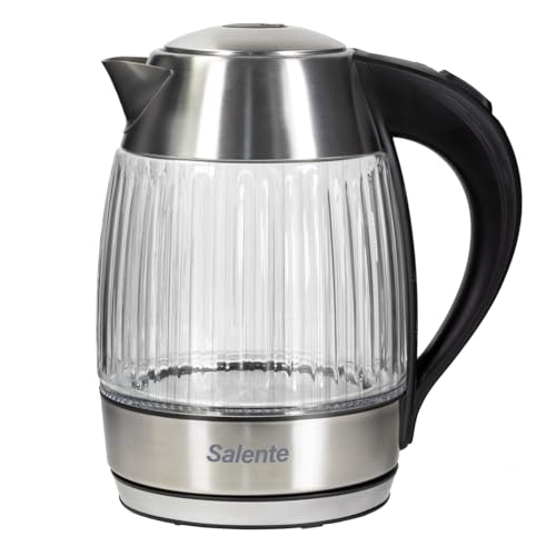 Tetera eléctrica StripeGlass 1.8 L acero y vidrio rojo miniatura 2