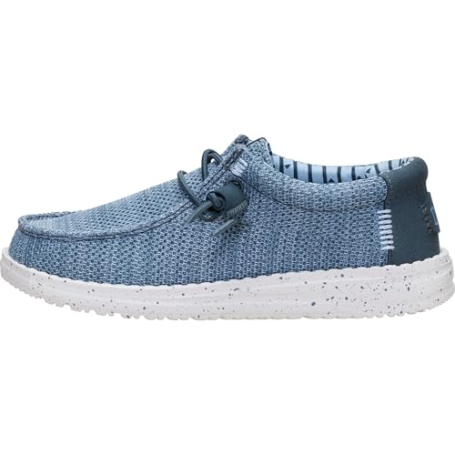 Image of HEYDUDE Boy's Youth Wally Stretch Sox Slip On Shoe, Irish Cream /Egret Size