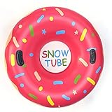 olyee Aufblasbare Schlitten, Aufblasbares Schlitten Rohr Donut Schneerohr Riesen 47 Zoll Aufblasbares Schneespielzeug für Erwachsene Familienfreunde Outdoor-Aktivität(Erwachsene)