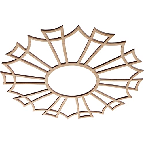 Image of Ekena Millwork 20 inchOD x 7 inchID x 3 /8 inchT Augustus Wood Fretwork Pierced Ceiling Medallion, Alder