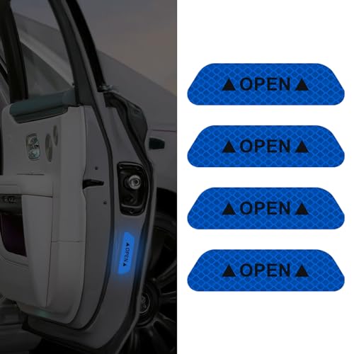 deemars 4PCS Pegatinas Reflectantes, Calcomande de Seguridad Nocturna, Cinta de Protección Contra Las Colisiones, Vehículos Calcomanas Decoraccesorios Universales para Camioneta (Azul)