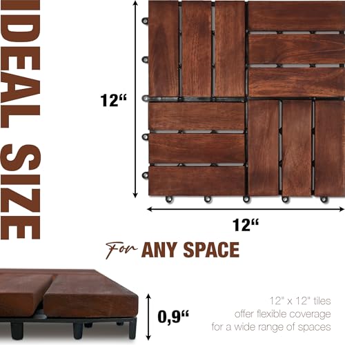 Image of Decking Tiles - Mother (Dark Brown - Crossed)