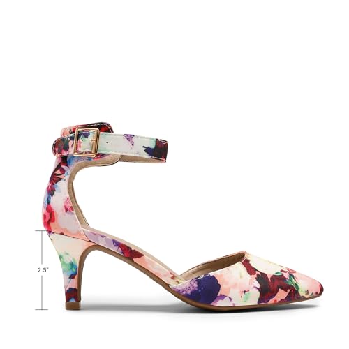 Image of DREAM PAIRS Women's Kitten Heels Ankle Strap Pumps