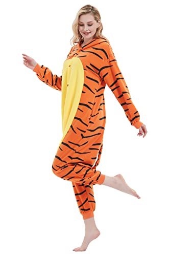 HvnTjvn Unisex Animal Onesie adult One-Piece Pajamas Cosplay Costume Sleepwear for Halloween christmas Women Men L