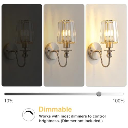 Image of KARTOOSH Hardwired Crystal Wall Sconces Set of 2