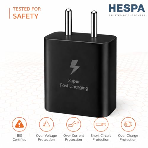Image of 25W PD 3.0 Type C Superfast Charger Adapter for Samsung Galaxy M17|M07|M36|M06|A55|A35|F06|S25 fe|S22|S24|F36|F16|M35|S23|A06|iPhone|Tab S11| 25W by HESPA (SVXQ 2)